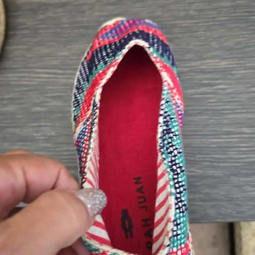 Zarah Juan espadrilles, multicolor, embroidered and crocheted touches,NEW, Sz. 6